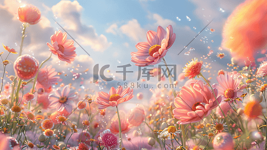 平面植物插画图片_春天植物鲜花场景产品摄影广告海报3