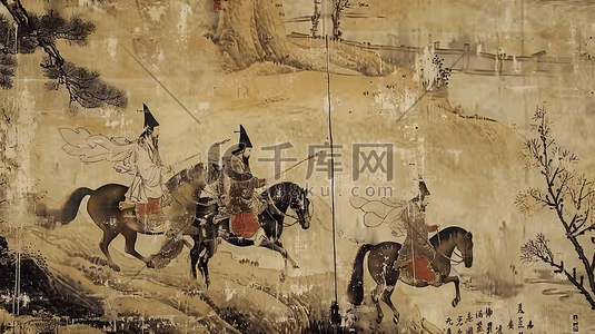 中国文化插画图片_古代中国传统工笔画3