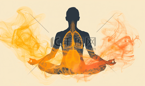 瑜伽插画图片_瑜伽剪影呼吸内科