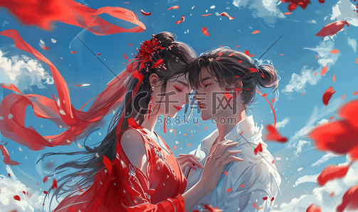 留念青春插画图片_浪漫的七夕爱情图片