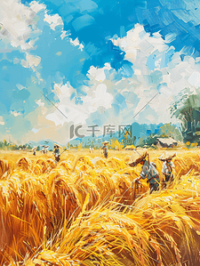 收获的水稻丰收节