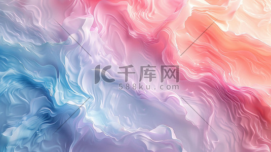 动感曲线动感曲线插画图片_粉蓝色曲线波浪立体合成创意插画