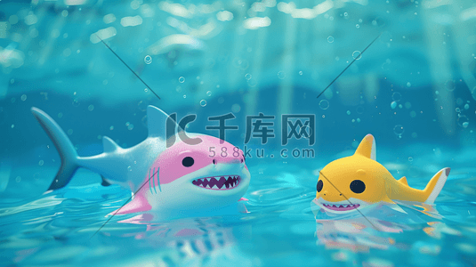 梦幻生物插画图片_彩色唯美梦幻海洋深海鱼类的插画