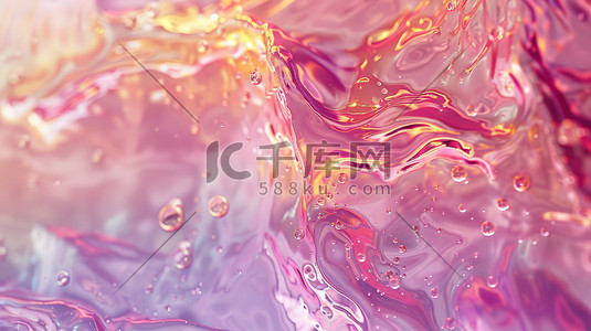 浅紫色鎏金的水浪插画图片
