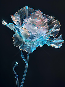 透明玻璃瓶插画图片_发光玻璃康乃馨母亲节花朵插画海报
