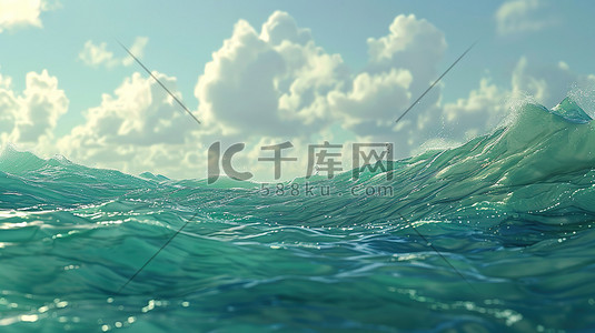 海洋插画图片_大海海洋海浪夏天图片