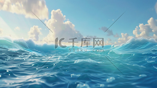 海洋插画图片_大海海洋海浪夏天图片