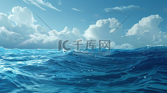 海洋插画图片_大海海洋海浪夏天插画素材