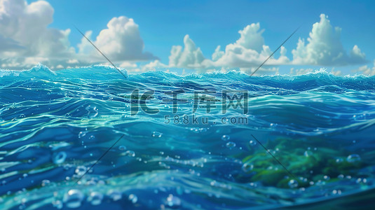 海洋插画图片_大海海洋海浪夏天插画素材