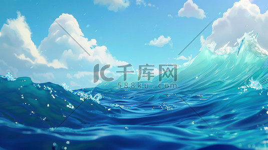 海洋插画图片_大海海洋海浪夏天插画设计