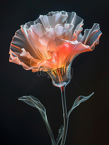 发光玻璃康乃馨母亲节花朵矢量插画