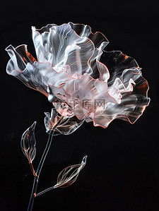 透明玻璃的插画图片_发光玻璃康乃馨母亲节花朵插画