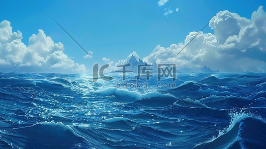 海洋插画图片_大海海洋海浪夏天矢量插画