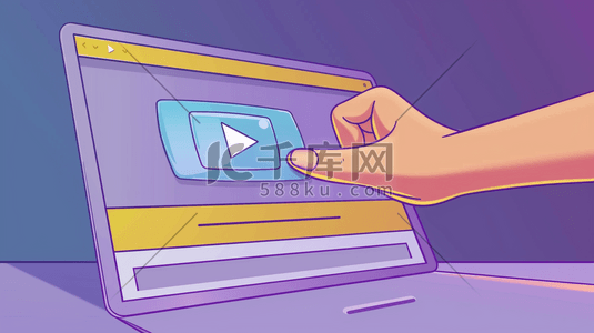 绘画彩色电脑上数据手指按键的插画