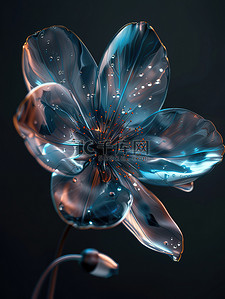金属光泽玻璃透明花朵图片