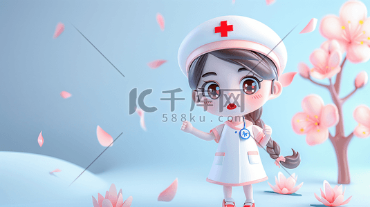 医疗健康卡通插画图片_卡通立体护士插画4