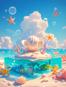 凉爽夏日插画图片_夏日主题插画背景