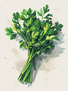 显瘦搭配插画图片_新鲜蔬菜香菜