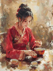 养生茶插画图片_茶艺茶道茶文化