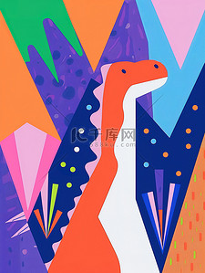 恐龙mg插画图片_快乐的恐龙儿童插图