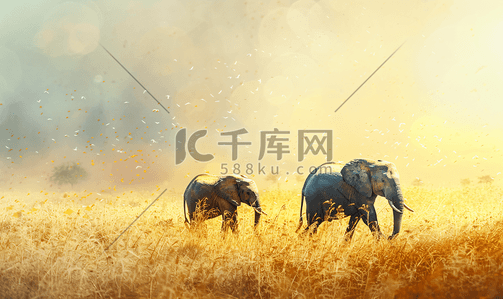 动物设计插画图片_与大象的艺术细节