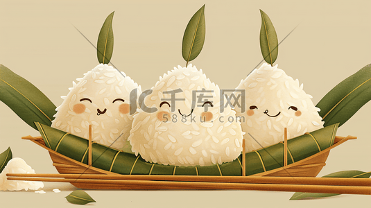 传统美食粽子插画图片_端午节传统美食粽子插画27