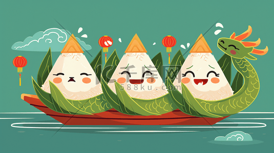 传统美食粽子插画图片_端午节传统美食粽子插画16