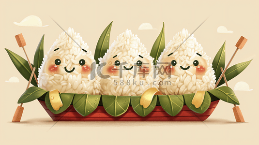 端午节传统美食粽子插画21