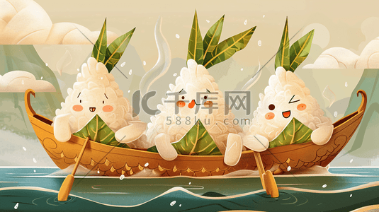 端午节传统美食粽子插画20