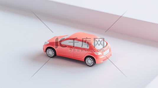 小车标识插画图片_3D小轿车模型插画