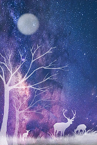 麋鹿插画_麋鹿图片素材