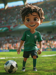 体育展板插画图片_孩子在体育场里踢足球图片