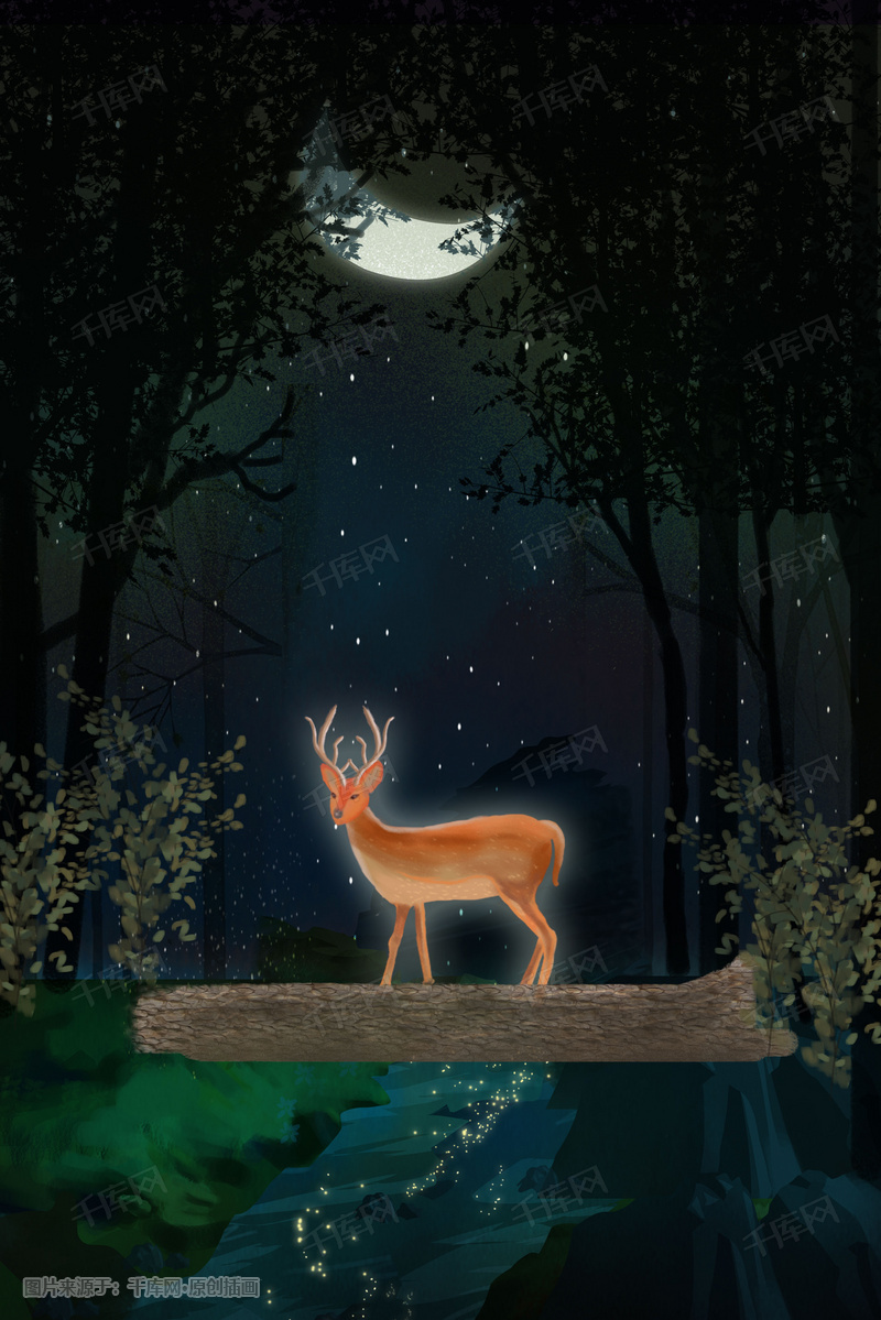 仲夏夜—月光下的鹿