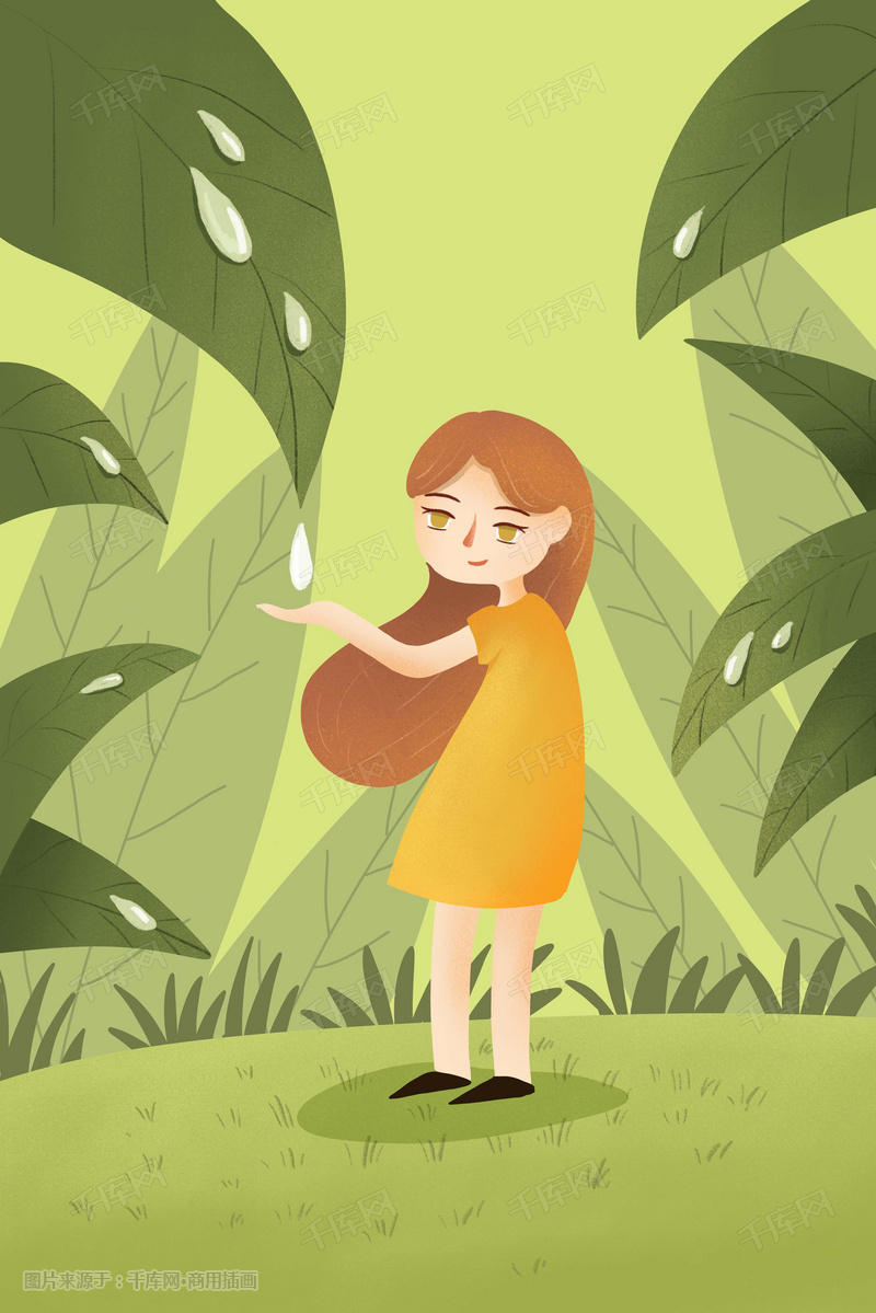 千库网 插画 小清新白露节气插画  原图描述 格式: jpg 尺寸: 3545*