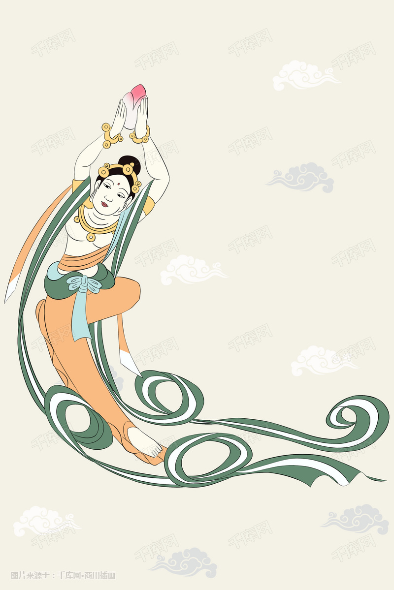 飞天壁画敦煌莫高窟