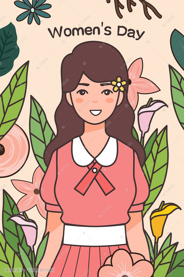 8妇女节女神女生节花卉海报