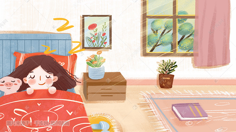 动漫睡觉春困女生小a动漫女孩人物图片美插画超图片