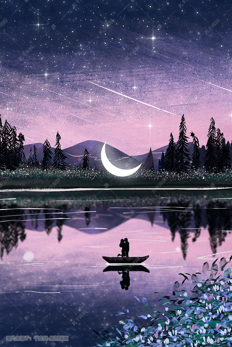 沐渔子 标签 晚安 夜晚 星空 月亮 浪漫 唯美 治愈 梦幻 风景 情侣