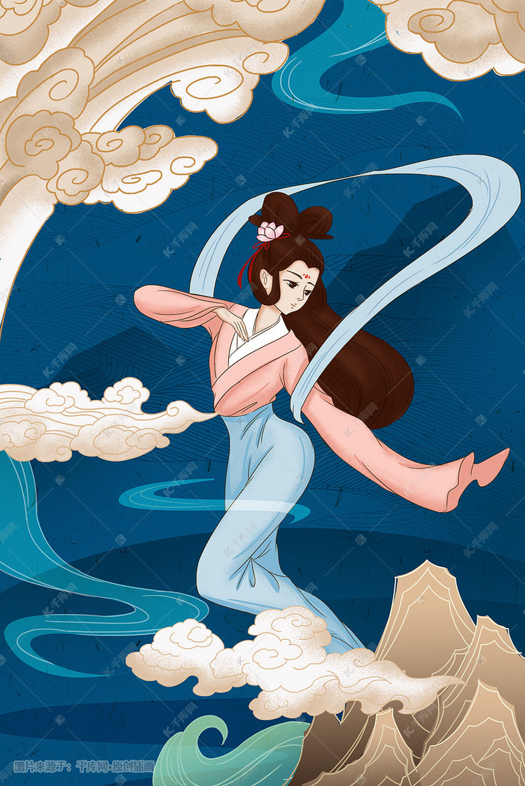 中国神话手绘插画