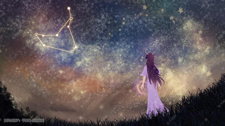 十二星座之摩羯座插画插画2018-07-13发布,千库插画频道为十二星座之