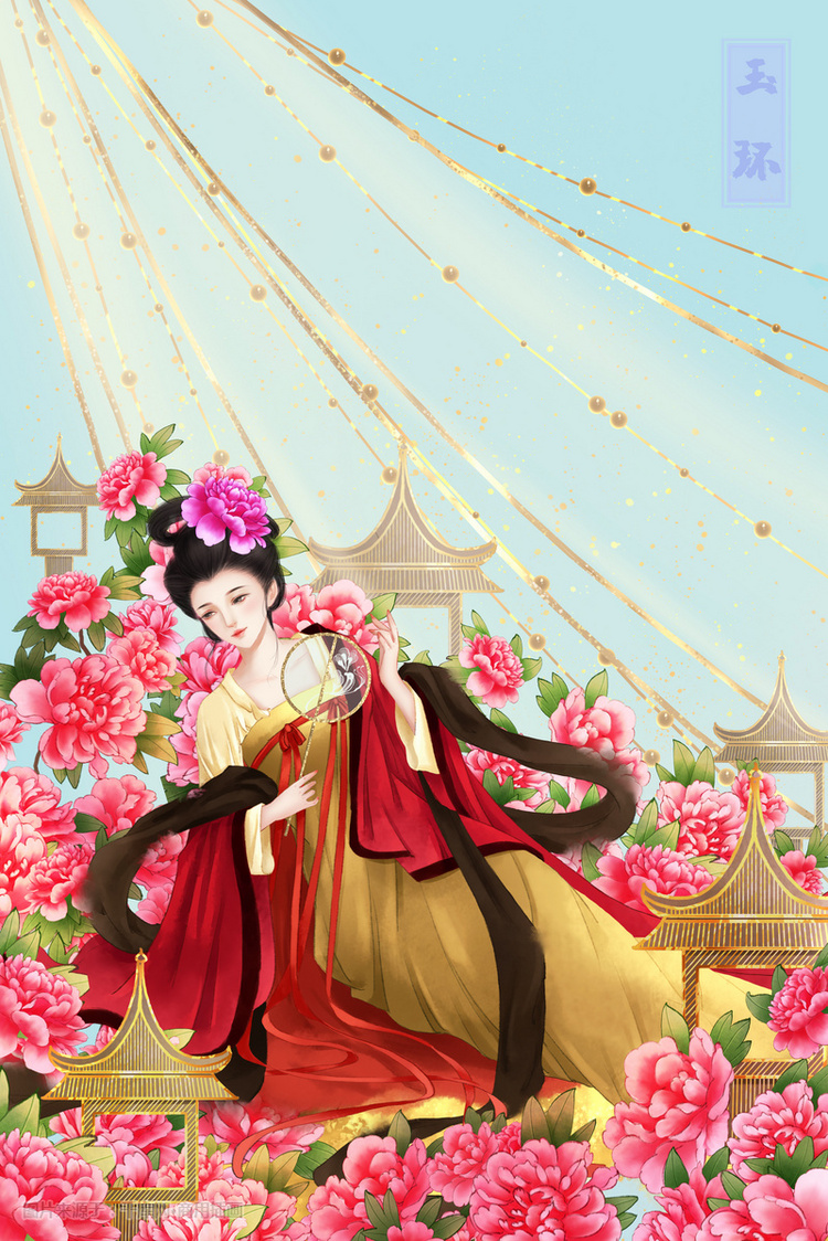 古代四美之贵妃出浴唯美古风仙侠仕女图