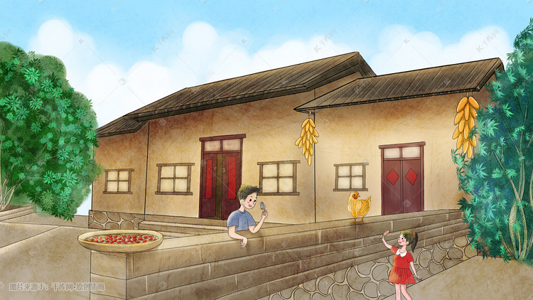90年代童年童趣手绘插画