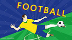 手绘世界杯足球赛运动员海报