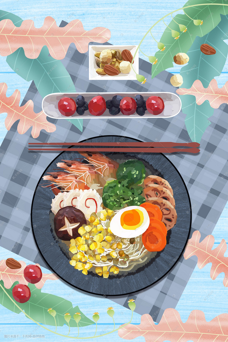 美食之日式面食插画