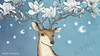 可爱动物鹿手绘插画