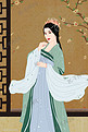 国潮中国风服饰之汉服古装女子妩媚水袖