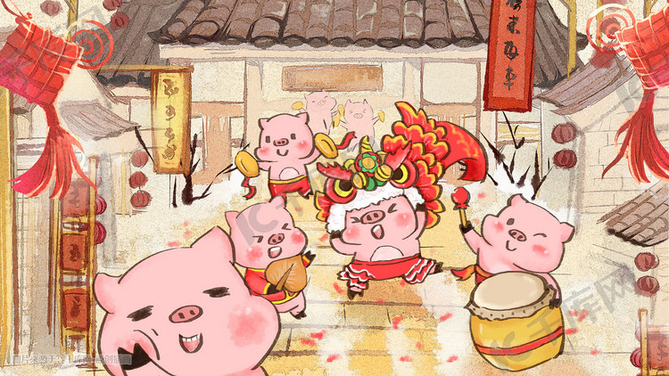 2019春节喜庆猪猪闹新春