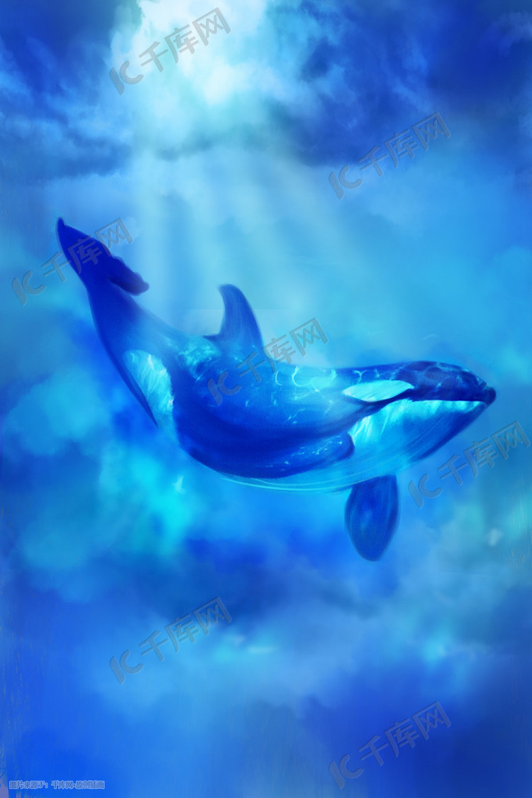 海洋鲸鱼梦幻插画