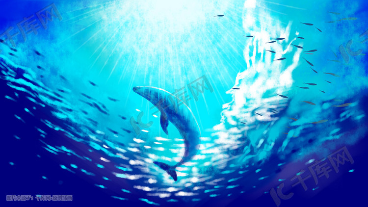 唯美海洋鲸鱼插画