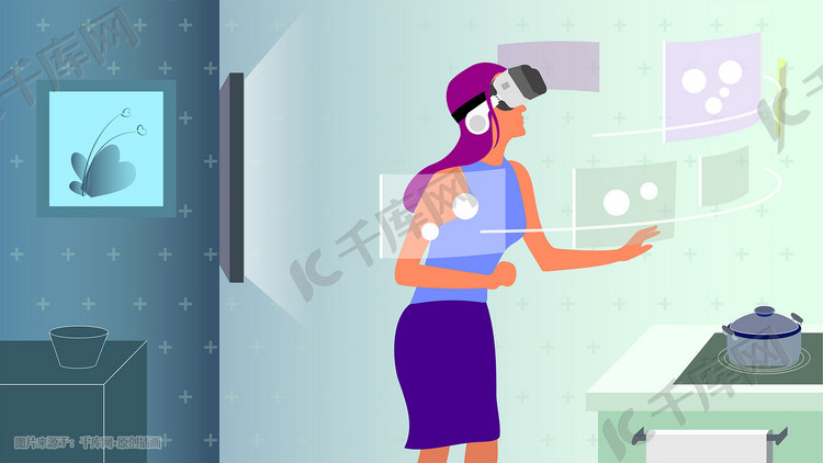 现代科技智能VR厨房体验科技